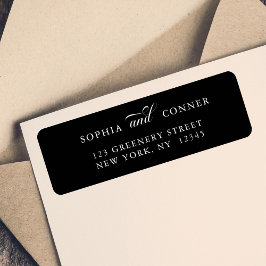 Elegante Calligraphie Rücksendeadresse Black