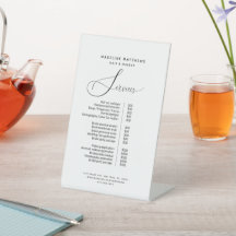 Elegante Calligraphie Schwarz-weiß Salon Preislist