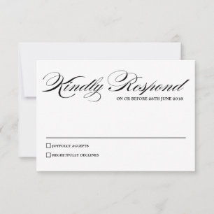 Élégante Calligraphie Script Mariage carte RSVP