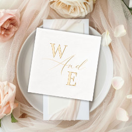 Elegante Calligraphie Script Wedding Monogram Servietten Mit Folie