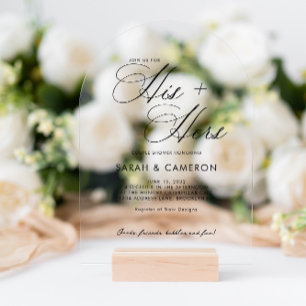 Elegante Calligraphie, sein Couple Shower Arch Acryleinladungen