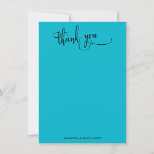 Élégante calligraphie simple Merci bleu sous-marin