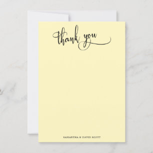 Élégante calligraphie Simple Merci jaune clair