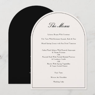 Elegante Calligraphy Black Wedding Dinner Menu Car Einladung