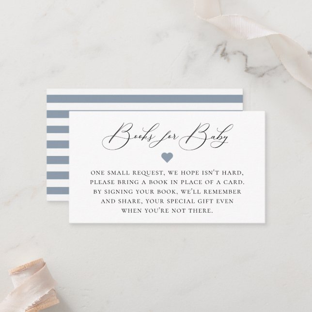 Elegante Calligraphy Book Request Enclosure Card Platzkarte (Vorderseite/Rückseite Beispiel)