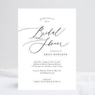 Elegante Calligraphy Bridal Shower Einladung