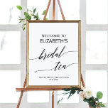 Elegante Calligraphy Bridal Tea Willkommen Poster<br><div class="desc">Dieses elegante Bridal Tee-Begrüßungspposter aus Kalligrafie eignet sich perfekt für einen einfachen Polterabend. Das neutrale Design weist ein minimalistisches Schild auf,  das mit romantischer und skurriler Typografie dekoriert ist. Passen Sie das Poster mit dem Namen der zukünftigen Braut,  dem Datum und der Lage der Dusche an.</div>