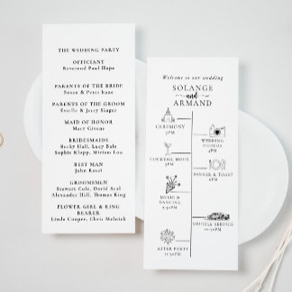 Elegante Calligraphy Classic Timeline Wedding Programm