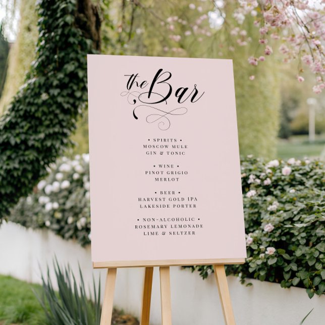 Elegante Calligraphy Classic Wedding Bar Menu Post Poster (Von Creator hochgeladen)