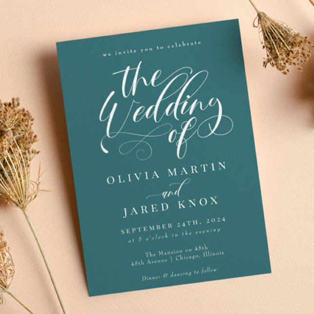 Elegante Calligraphy Classic Wedding Einladung (Von Creator hochgeladen)