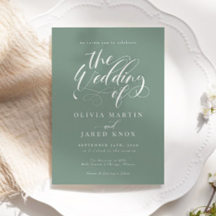 Elegante Calligraphy Classic Wedding Einladung