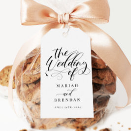 Elegante Calligraphy Classic Wedding Gift Tag Geschenkanhänger