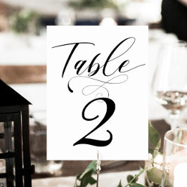 Elegante Calligraphy Classic Wedding Tischnummer