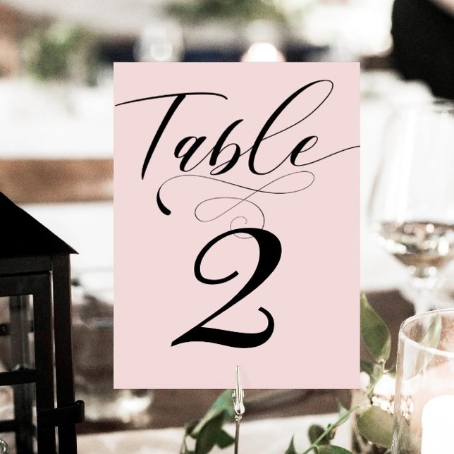 Elegante Calligraphy Classic Wedding Tischnummer (Von Creator hochgeladen)