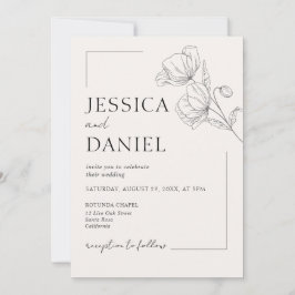 Elegante Calligraphy Floral Script Wedding Einladung