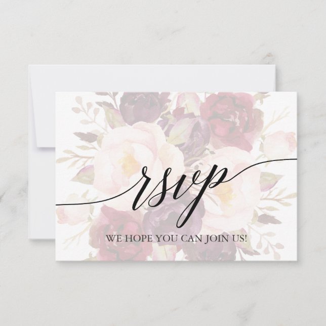 Elegante Calligraphy Floral Song Request RSVP Card Karte (Vorderseite)