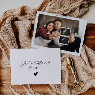 Elegante Calligraphy Formal Baby Announcement Card Dankeskarte