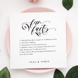 Elegante Calligraphy Fun Fakten Hochzeiten von Nap Serviette