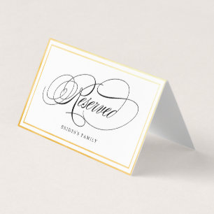 Elegante Calligraphy Gold vorbehaltene Hochzeitska