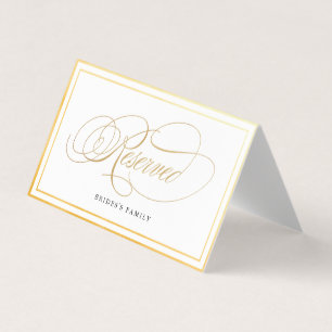 Elegante Calligraphy Gold vorbehaltene Hochzeitska