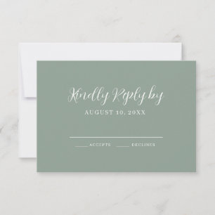 Elegante Calligraphy Modern Wedding RSVP Card Karte