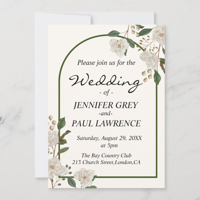 Elegante Calligraphy Monogram Wedding Einladung (Vorderseite)