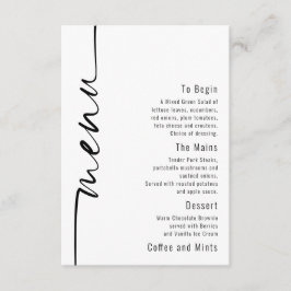Elegante Calligraphy QR Code Wedding Menu Card Einladung