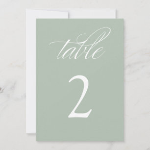 Elegante Calligraphy Sage Wedding Tischnummern
