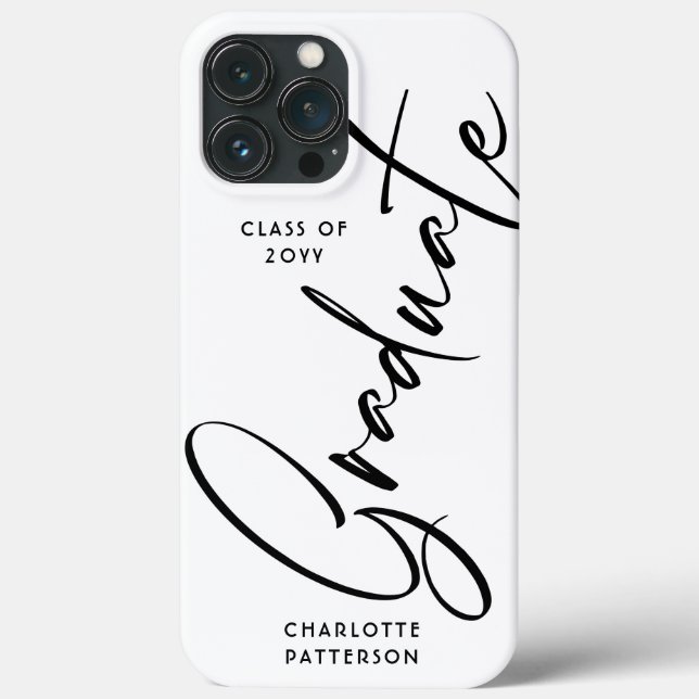 Elegante Calligraphy Script Abschluss Graduate Case-Mate iPhone Hülle (Rückseite)