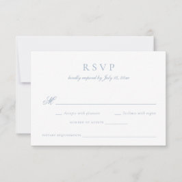Elegante Calligraphy Script Blue Wedding RSVP Einladung