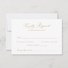 Elegante Calligraphy Script Gold Wedding RSVP Card Einladung