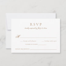 Elegante Calligraphy Script Gold Wedding RSVP