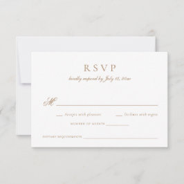 Elegante Calligraphy Script Gold Wedding RSVP Einladung