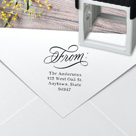 Elegante Calligraphy Script Holiday Rücksendeadres Permastempel