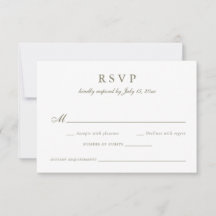 Elegante Calligraphy Script Olive Sage Wedding RSV