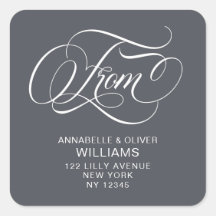 Elegante Calligraphy Script-Rücksendeadressen-Aufk