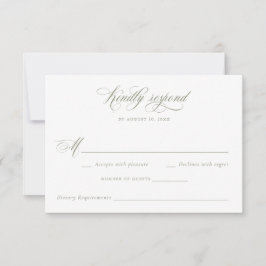 Elegante Calligraphy Script Sage Wedding RSVP Einladung