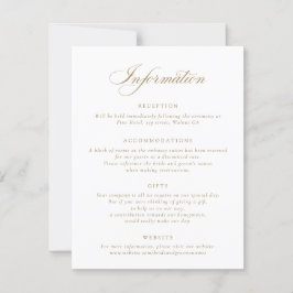 Elegante Calligraphy Script Wedding Information In Einladung