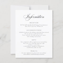 Elegante Calligraphy Script Wedding Information In Einladung