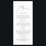 Elegante Calligraphy Script Wedding Menu Cards Menükarte<br><div class="desc">Die Valentina Collection verfügt über einen eleganten,  handgeschriebenen Kalligraphie-Script-Schriftart und ein klassisches minimalistisches Design. Der zeitlose Look fügt jedem Hochzeitsthema oder Farbschema die perfekte Touch hinzu. Bestellen Sie die gesamte Kollektion für eine zusammenhängende Ästhetik.</div>