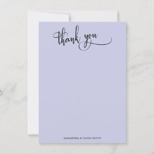 Elegante Calligraphy Simple Lavender Vielen Dank Dankeskarte