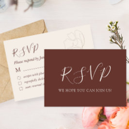 Elegante Calligraphy Simple Wedding RSVP Card Dankeskarte