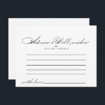 Elegante Calligraphy Wedding Advice Card Postkarte<br><div class="desc">Diese elegante kalligraphische Hochzeitsratenkarte eignet sich perfekt für eine moderne Hochzeit. Das schlichte und stilvolle Design zeichnet sich durch klassische und extravagante Schrift-Typografie in Schwarz und Weiß aus. Diese Karten sind ideal für Hochzeiten, Brautparty, Babydusche, Graduiertenfest u.v.m. Personalisieren Sie die Karten mit den Namen der Braut und Bräutigam, den Eltern,...</div>