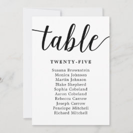 Elegante Calligraphy Wedding Guest Seating Card Einladung