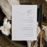 Elegante Calligraphy Wedding Menu Card Menükarte<br><div class="desc">Dieses elegante,  zeitlose Hochzeitsmenü bietet einen modernen,  schicken Kalligraphie-Schriftart mit einer Touch romantischer - eine sichere Möglichkeit,  um jedem Gast eine herrliche Touch für seine Hochzeit oder für jedes besondere Ereignis hinzuzufügen.</div>