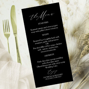 Elegante Calligraphy Wedding Menu Cards Menükarte