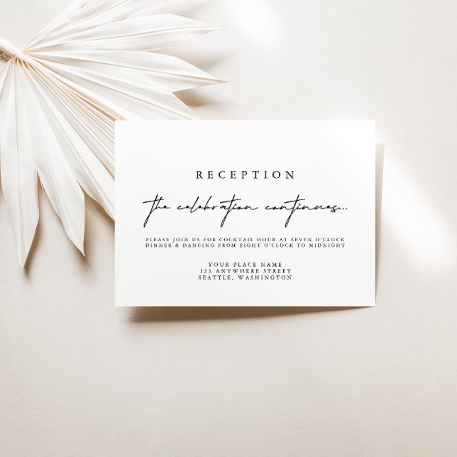 Elegante Calligraphy Wedding Reception Cards RSVP Karte (Von Creator hochgeladen)