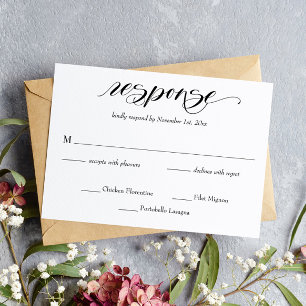 Elegante Calligraphy Wedding RSVP Card