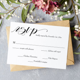Elegante Calligraphy Wedding RSVP Card