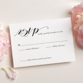 Elegante Calligraphy Wedding RSVP Card Karte